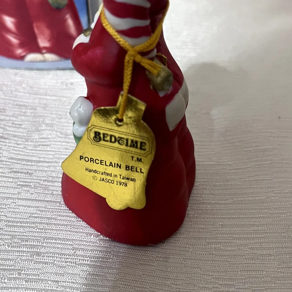 1978 JASCO Bedtime Bell & Christmas Luvkins candle holder porcelain Japan